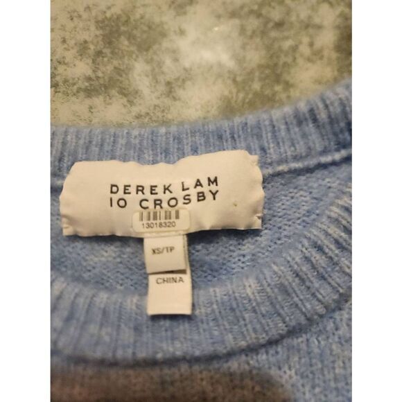 DEREK LAM 10 CROSBY blue striped puff sleeve wool blend sweater sz XS - Picture 5 of 5